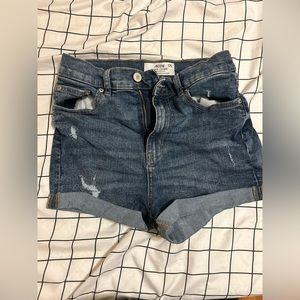 Ardene Ripped Denim High-Waist Jean Shorts, Size Women’s 5